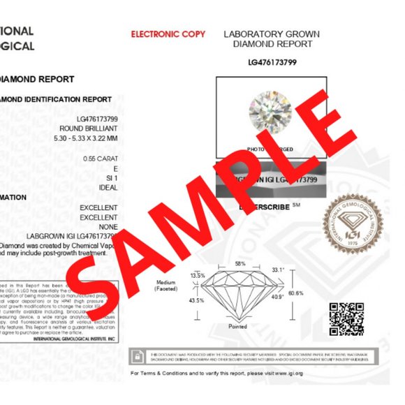 IGI 1 Ct Oval Lab Diamond Engagement Ring, G-VVS2 - Picture 5 of 5